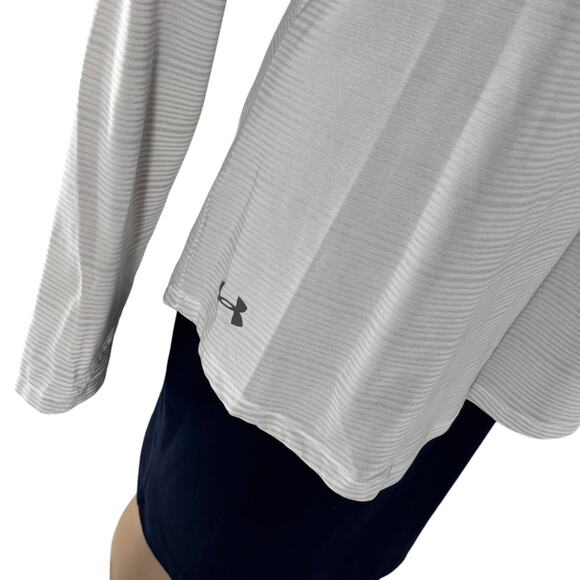 Under Armour White Striped Zinger Cross Over Cowl Neck Pullover - Picture 7 of 10
